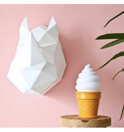 Kit de pliage papier trophée Rhinocéros blanc - Assembli