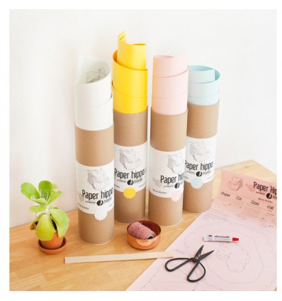 Kit de pliage papier Hippo rose - Assembli
