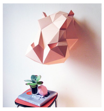 Kit de pliage papier Hippo rose - Assembli