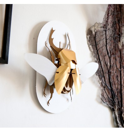 Kit de pliage papier Stag beetle doré - Trophée assembli