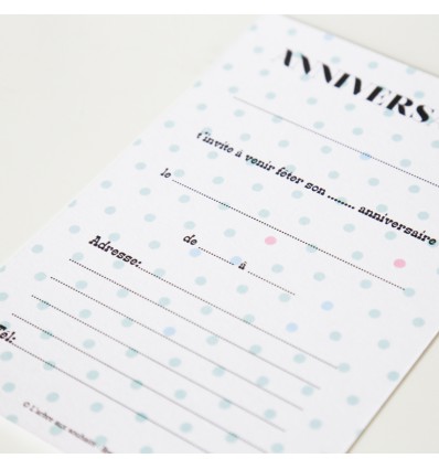 8 invitations Anniversaire (Rose) + enveloppes