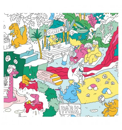 Poster Dino à colorier Omy