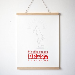 Sérigraphie "N'oublie pas que Brest t'a vu naître" - Sérigraphie Le Marquis de Moon 2