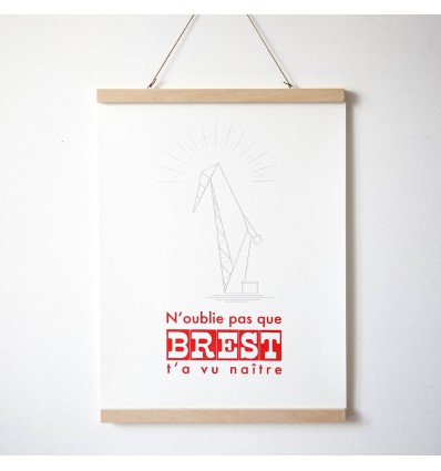 Sérigraphie "N'oublie pas que Brest t'a vu naître" - Sérigraphie Le Marquis de Moon