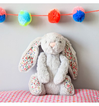 Peluche lapin Blossom gris et liberty (S) - jellycat