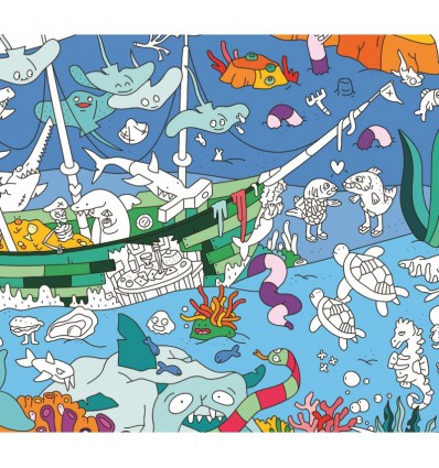 Grand Poster Pirates à colorier Omy