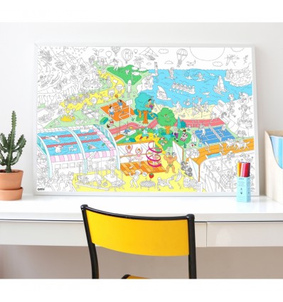 Grand Poster Jungle à colorier Omy