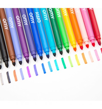 16 feutres ultra-lavables Omy