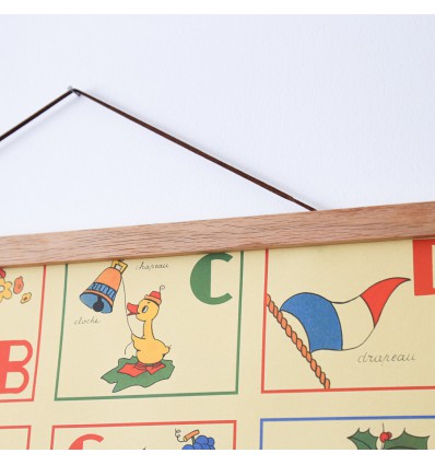 Porte affiche aimanté bois naturel 50 cm