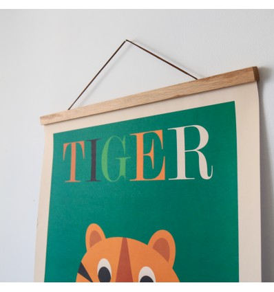 Porte affiche aimanté bois naturel 50 cm