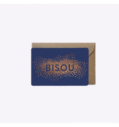 Mini carte Bisou Saphir - Editions du Paon
