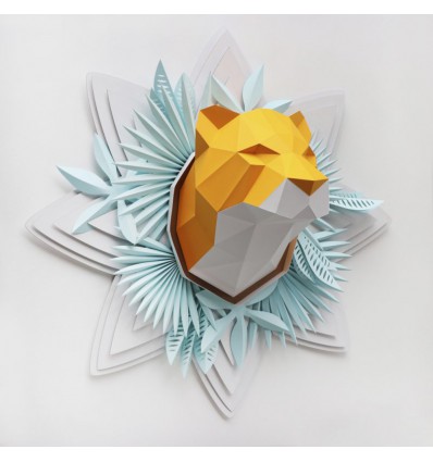 Kit de pliage papier trophée Tigre - Trophée papier Assembli