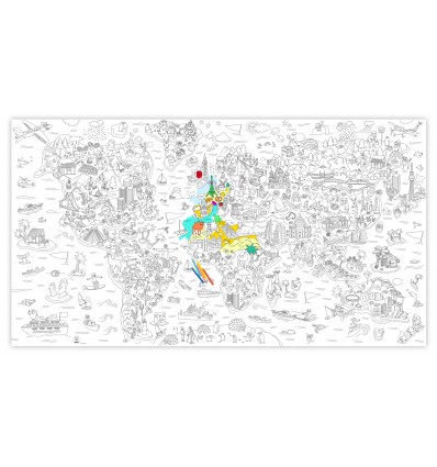 Grand poster Atlas à colorier Omy