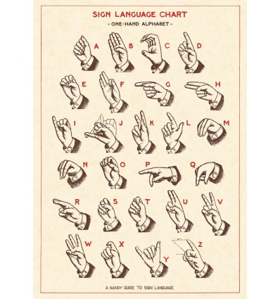Affiche Langage des Signes - Cavallini
