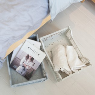 Caisse medium AY-KASA gris clair