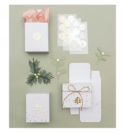 Boîtes blanc/or calendrier de l'avent