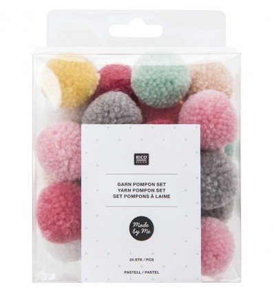 Set de pompons laine Pastel - Rico Design