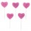 5 bougies coeurs pailletés roses - Rico Design