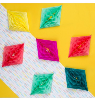 Losange alvéolé jaune - Artyfete