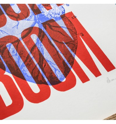 Sérigraphie Boom Boom Rouge A3