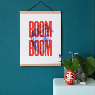 Sérigraphie Boom Boom Rouge A3