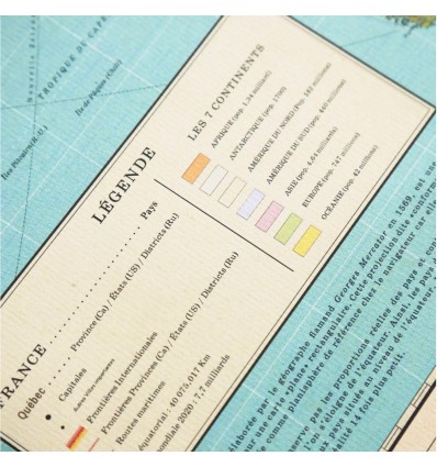 Carte du monde 2020 style vintage - Pappus Editions