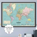 Carte du monde 2020 style vintage - Pappus Editions