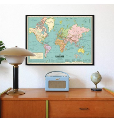 Carte du monde 2020 style vintage - Pappus Editions