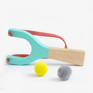 Lance-pierre turquoise en bois - Me & Mine