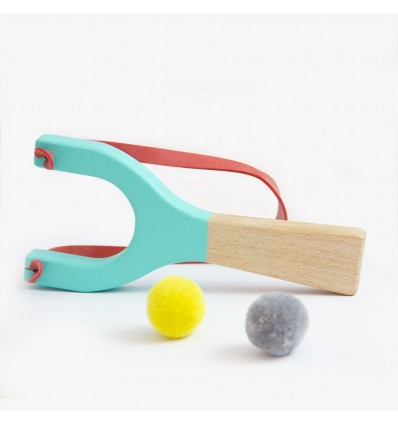 Lance-pierre turquoise en bois - Me & Mine