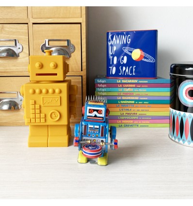 Robot tambour bleu vintage