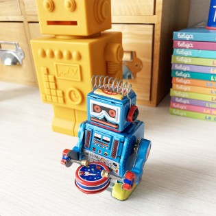 Robot tambour bleu vintage - Protocol