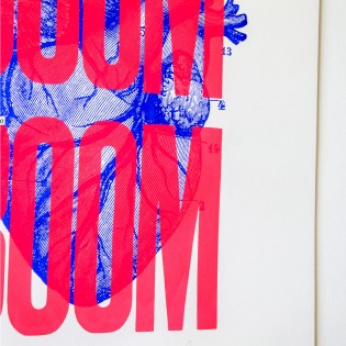 Sérigraphie Boom Boom Rose Fluo 50x70 cm 2