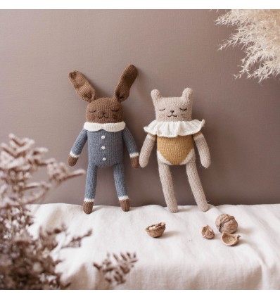 Doudou Chat maillot moutarde - Main Sauvage