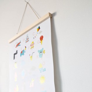 Porte affiche bois naturel 29,7 cm 2