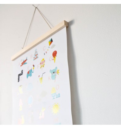 Porte affiche bois naturel 29,7 cm