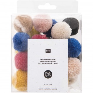 Set de pompons laine Nature - Rico Design