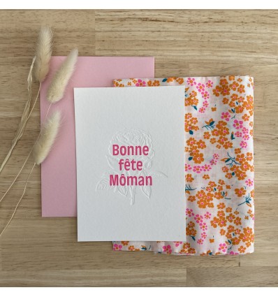 Carte Letterpress Bonne Fête Môman