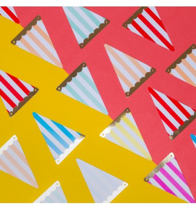 Guirlande 5 fanions Circus Rose