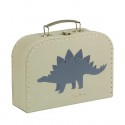 Valise en carton Dinosaures Kaki (M) - A little lovely company