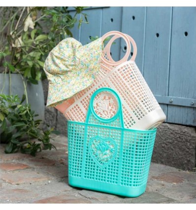 Panier shopping vert turquoise