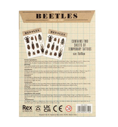 Tatouages temporaires Scarabées - Rex London