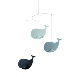 Mobile baleines heureuses gris Flensted 2