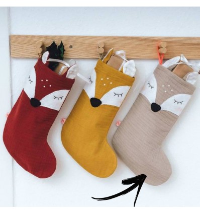 Chaussette de Noël Faon Grise - Kikadu