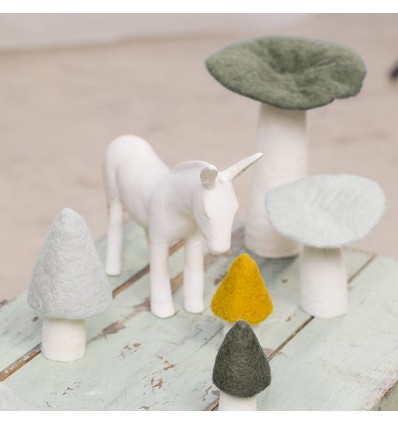 Champignon Morille en feutre, or - Muskhane