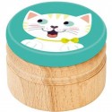 Boîte à dents de lait en bois Chat Blanc