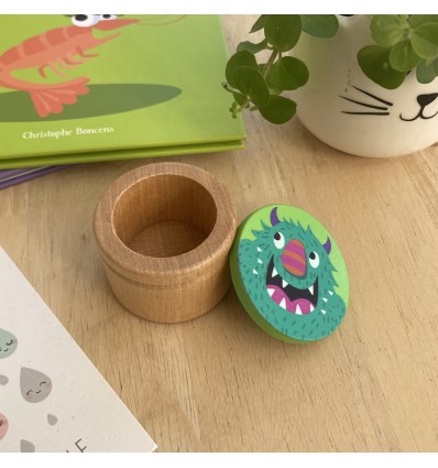 Boîte à dents de lait en bois Monstre