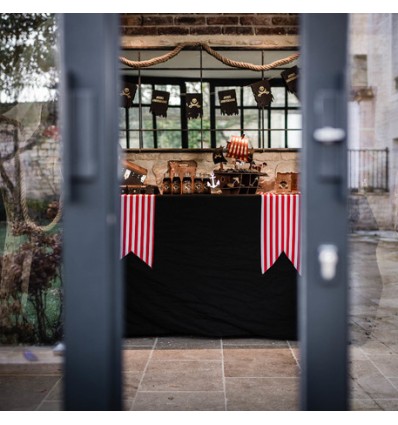 Chemin de table rayé blanc et rouge - Artyfete