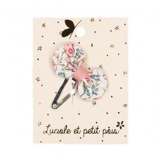 Barrette mini pétale Fleuri rose saumon - Luciole et Petit Pois