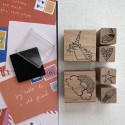 Set de 6 tampons Licorne Arc-en-ciel avec encreur - Rico Design
